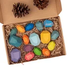 Строительный блок деревянная детская игрушка jenda, цветные камни, креативные Обучающие игрушки в скандинавском стиле, игра для укладки, Радужный камень, деревянная игрушка