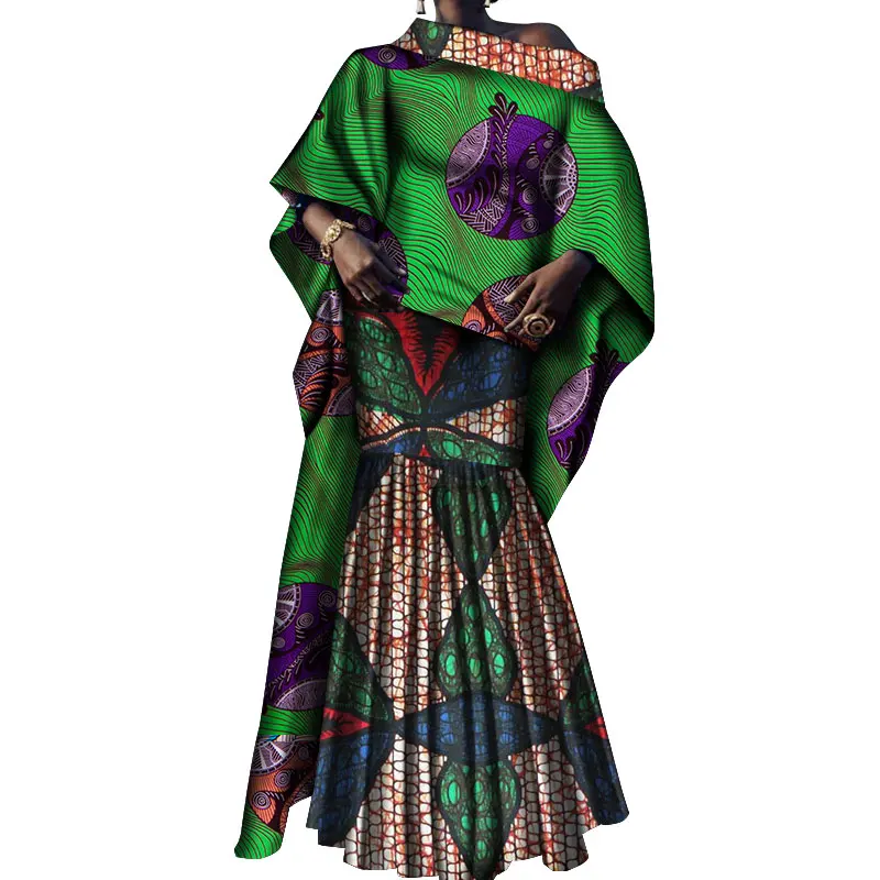 Женский комплект из 2 предметов с длинным топом и юбкой в африканском