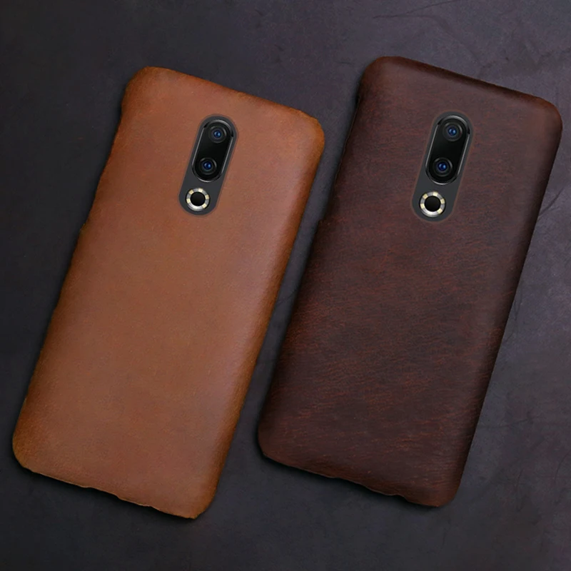 Genuine Leather Phone Case For Meizu 18X 16th Plus 16 16X 17 Pro 7 Plus Cases Luruxy  Cowhide Retro Crazy Horse Skin Back Cover