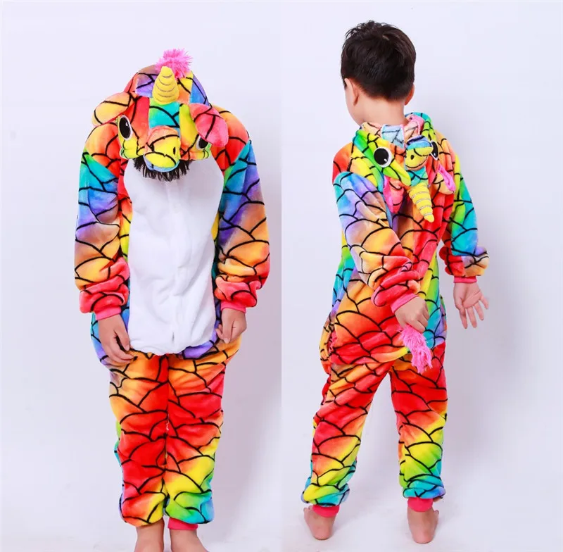 Пижама из бамбукового волокна для детей пижама с кигуруми и мультяшным