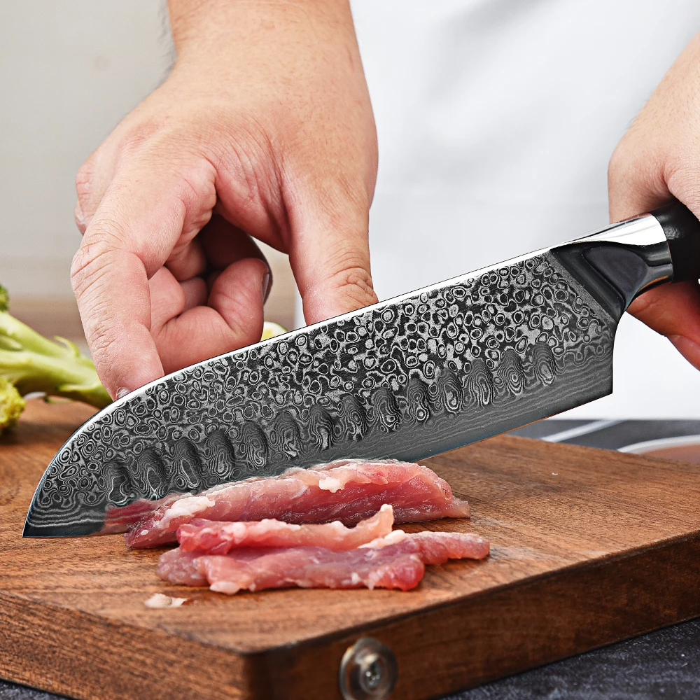 Оптовая продажа с фабрики дамасский поварской нож домашний кухонный острый