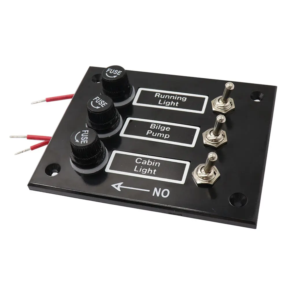 

3 Gang Fused Marine Switch Panel for Boats Caravans RV 12 Volt Switch Panel
