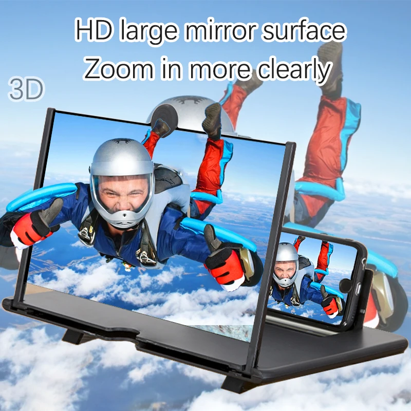 

Orsda 12 Inch 3D Mobile TV Screen Magnifier HD Video Amplifier Stand with Movie Game Magnifying Folding Phone Desk Holder