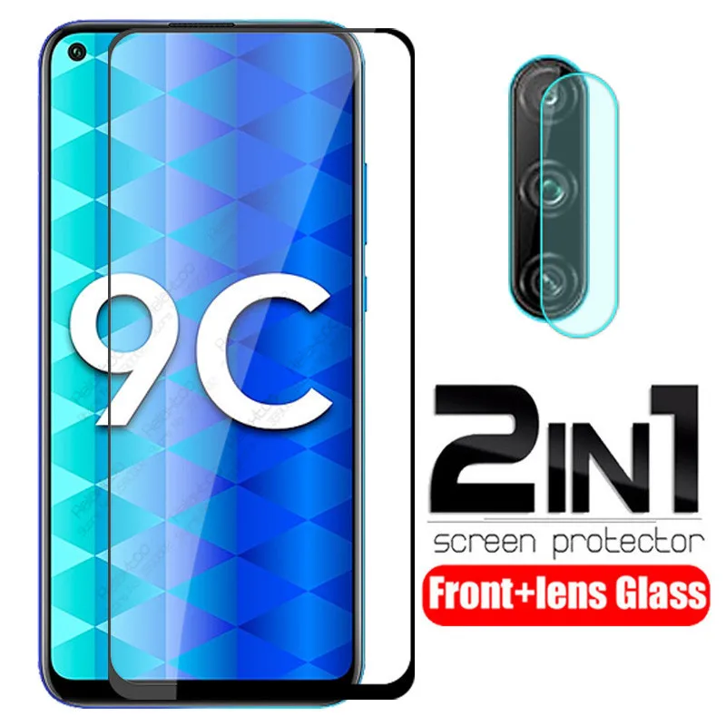Стекло 2 в 1 для honor 9c закаленное стекло объектива камеры huawei honer 9 c 6 39 дюйма