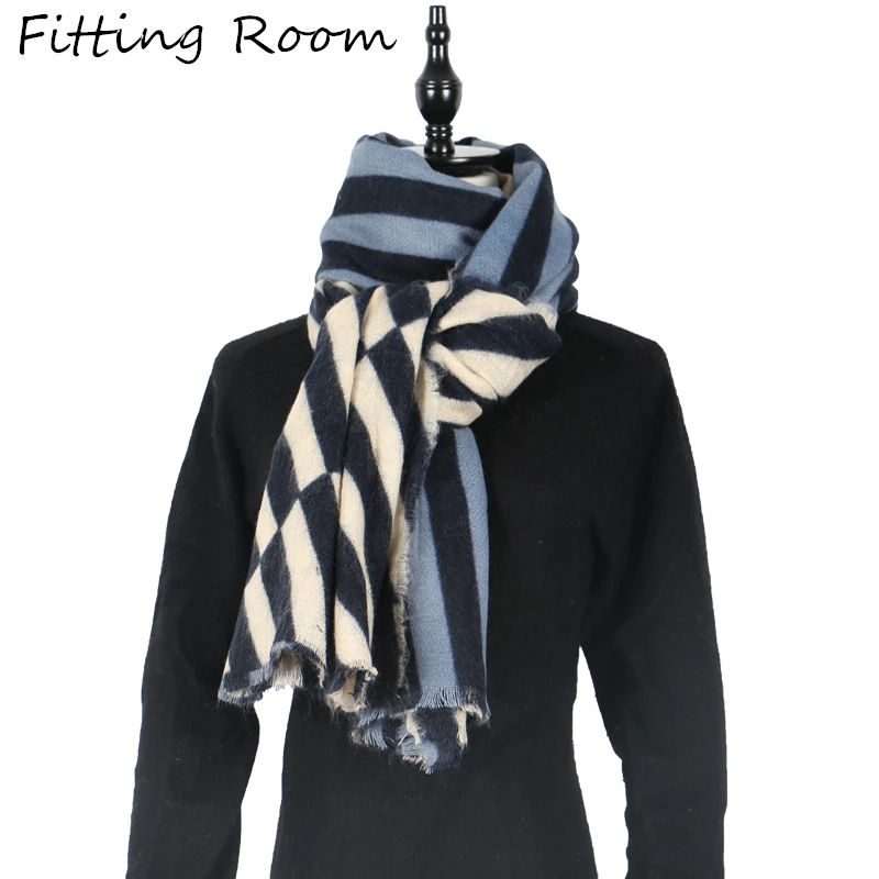 2019 New Designer Brand Men Women Cashmere Scarf Long Winter Scarves Lady Shawls And Wraps Knit Blanket Neck Striped Foulard |