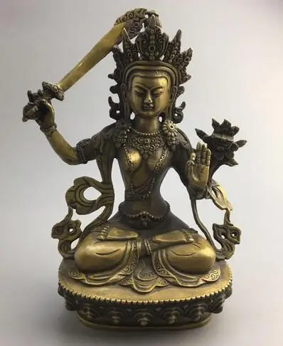 

Chine vieux Feng Shui décoration tibétain argent bouddha statue en tôle tibétain bouddha