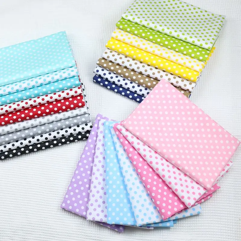 

Syunss Polka Dots Twill Cotton Fabric Diy Sewing Cloth For Patchwork Quilting Baby Cribs Cushions Dress Sewing Tissus Tilda