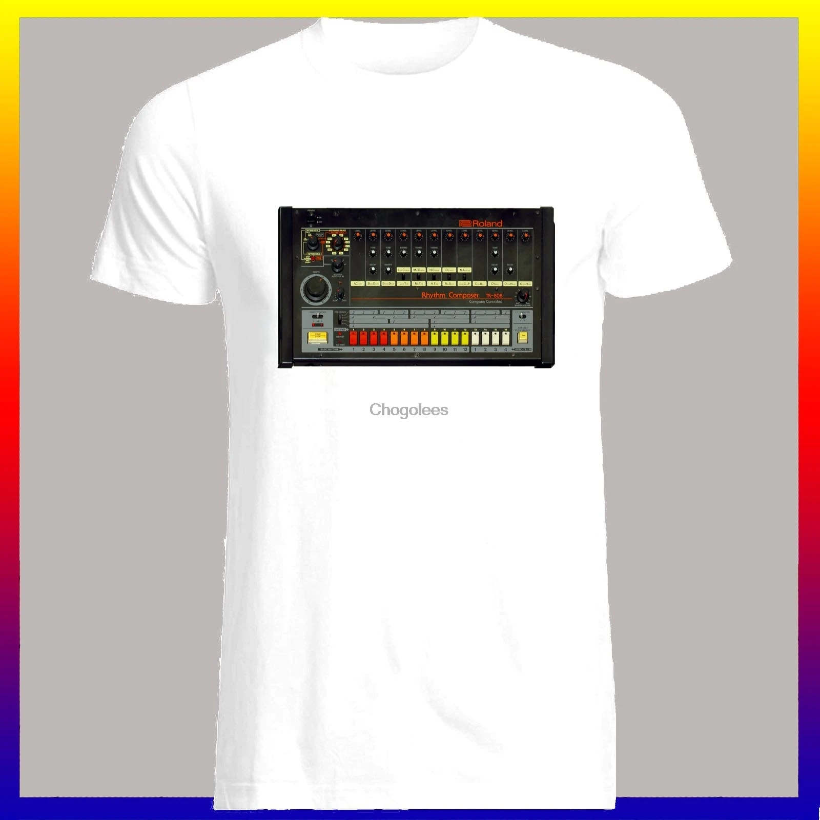 Roland синтезатор 808 дизайн DJ хлопок крутая футболка | Мужская одежда