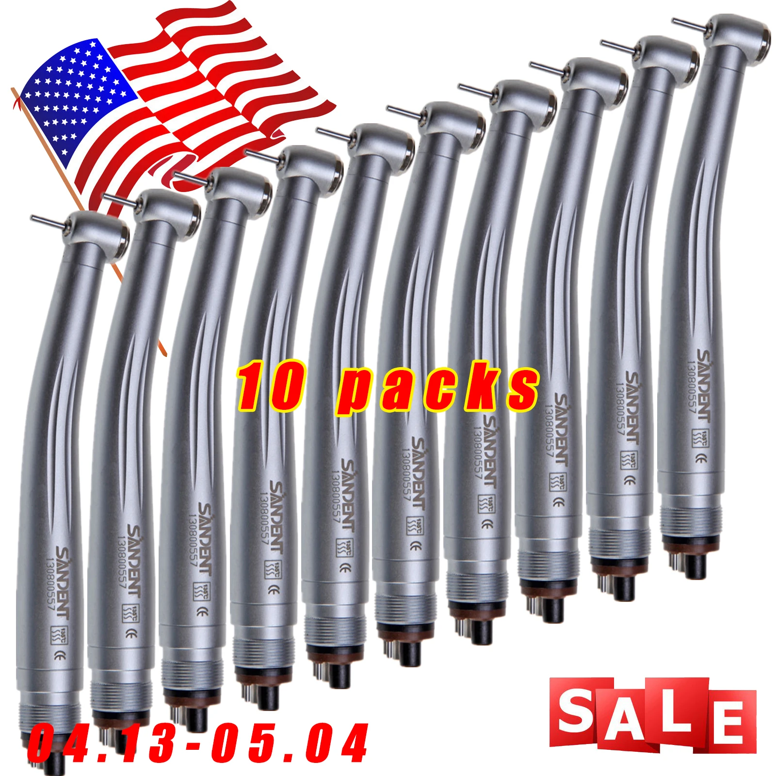 

10pcs 2/4 Hole Clean Standard Head Dental High Speed Handpiece Air Turbine Push Button Single Spray Steel Bearings dental tools