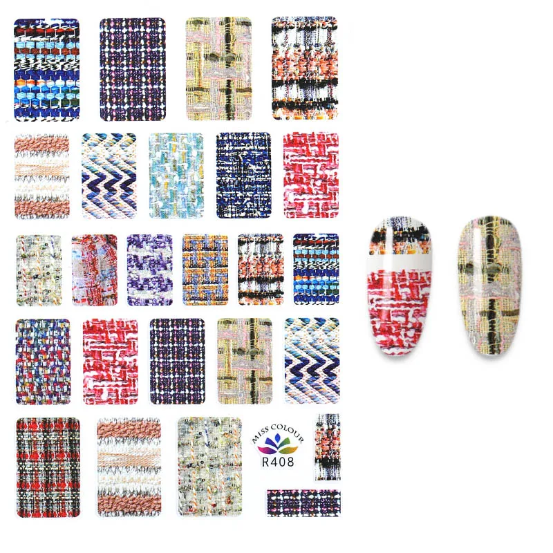 

1PCS Sweater Manicure Clothing Texture Pattern Stickers for Nails Nail Art Decoration Adhesive Sticker Tips