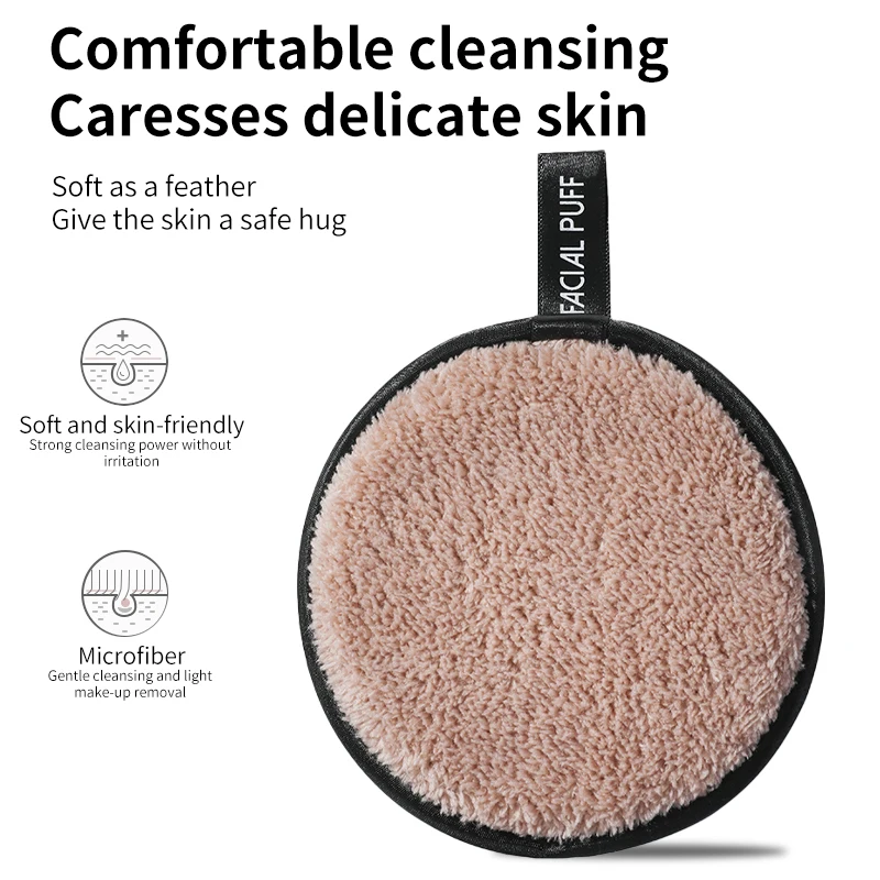 

5Pcs Makeup Remover Pads Reusable Skin Care Cleansing Puff Microfiber Washable Cotton Wipes Make-Up Wipes Cotton Pads