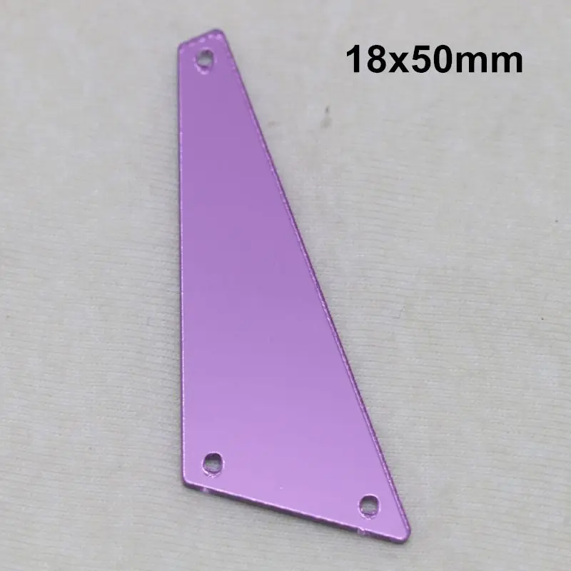 A26-18x50 Фиолетовое акриловое зеркало пришивные стразы DIY Flatback зеркальные акриловые пришивные стразы с отверстиями для шитья - Цвет: A26-18x50