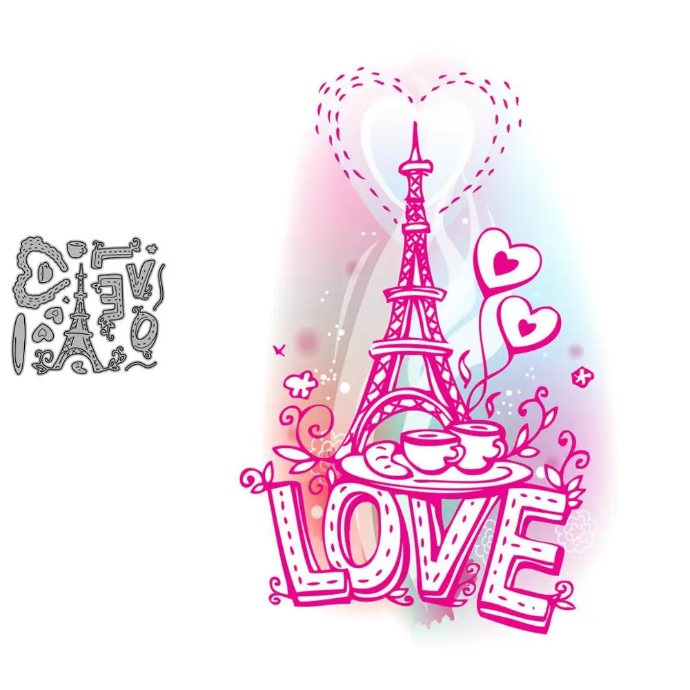 Париж Эйфелева башня карты металла ремесло штампы резки для скрапбукинга бумаги