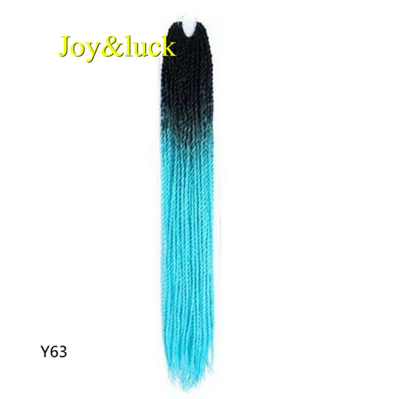 Y63 Joy& luck 24 дюйма Сенегальские закрученные крючком косички 30 прядей синтетические волосы для наращивания плетение волос - Цвет: Y63