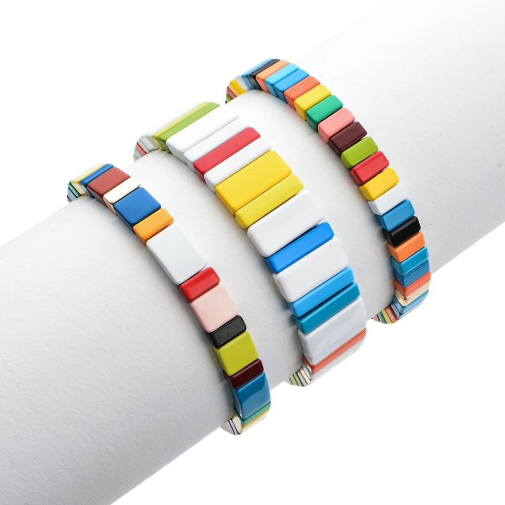 3 шт./компл. богемный металлический красочный Радужный плиточный Штабелируемый