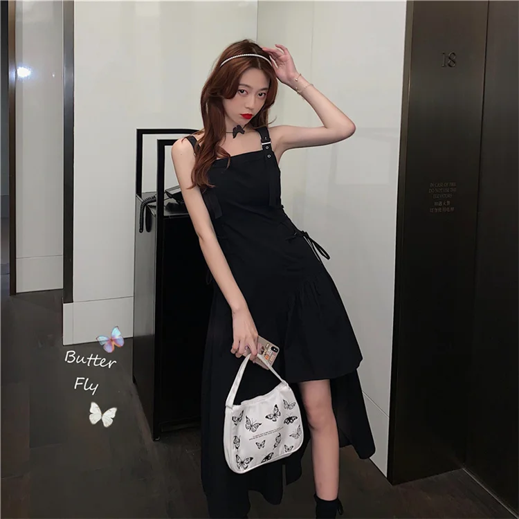 Асимметричное Платье на бретелях Новинка лета 2021 женская одежда дизайнерская