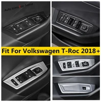 car inner door armrest window lift button control panel cover trim accessories for vw volkswagen t roc troc 2018 2022