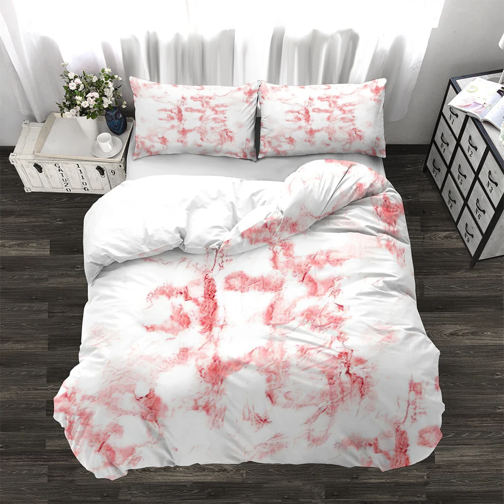 

3pcs Duvet Cover Set Customizable Polyester Stylish Durable Marble Line Pattern Colorful Comforter Bedding Sets AU US UK Size