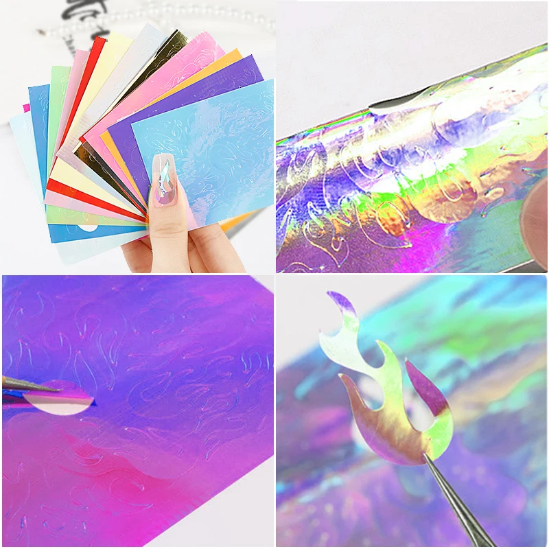 16 шт. голографические наклейки для дизайна ногтей | Красота и здоровье