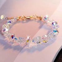 colorful ab butterfly crystal beaded bracelets women sweet temperament handwork bracelet bangles charms jewelry making