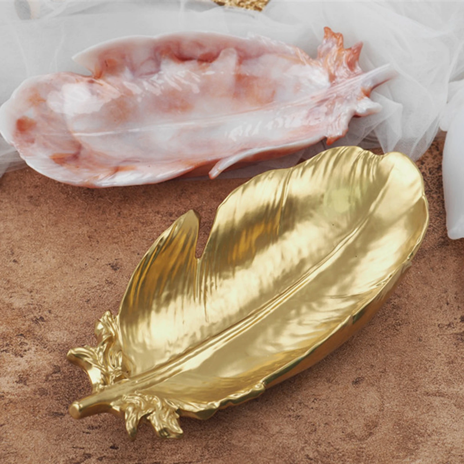 

Feather Silicone Molds DIY Tray Plate Handmade Crafts Candy Bowl Storage Box Decoration for Home Kitchen