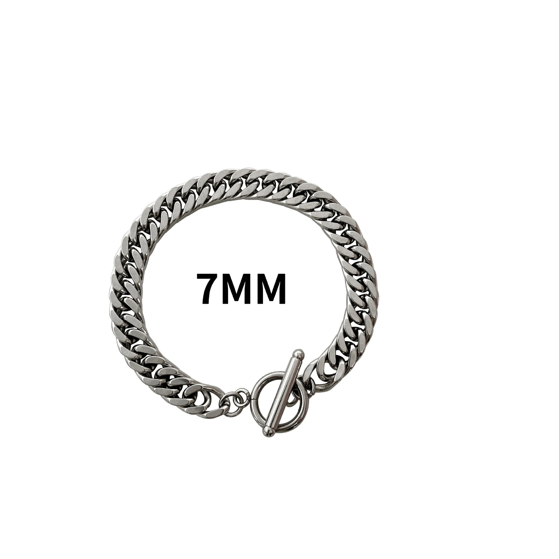 

Cuban Chain Thick Bracelet Titanium Steel Jewelry OT Naked Chain Jump Di Personality Street Style Hip Hop Accessories