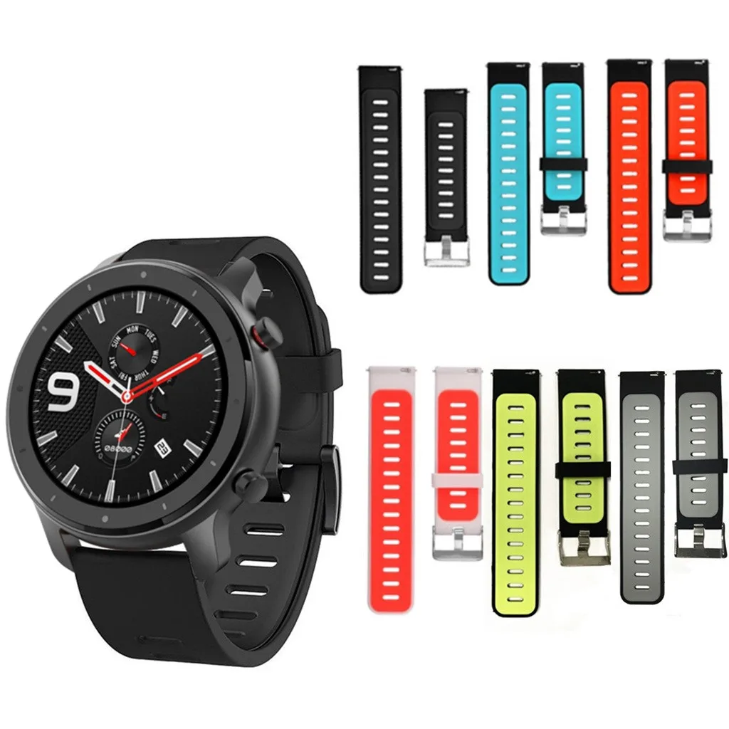 Спортивные Цвет силиконовый наручный ремешок для Xiaomi Huami AMAZFIT GTR 47 мм ремешок для смарт-часов заменить Для мужчин t ремешок роскошный браслет Для женщин Для мужчин 19Aug