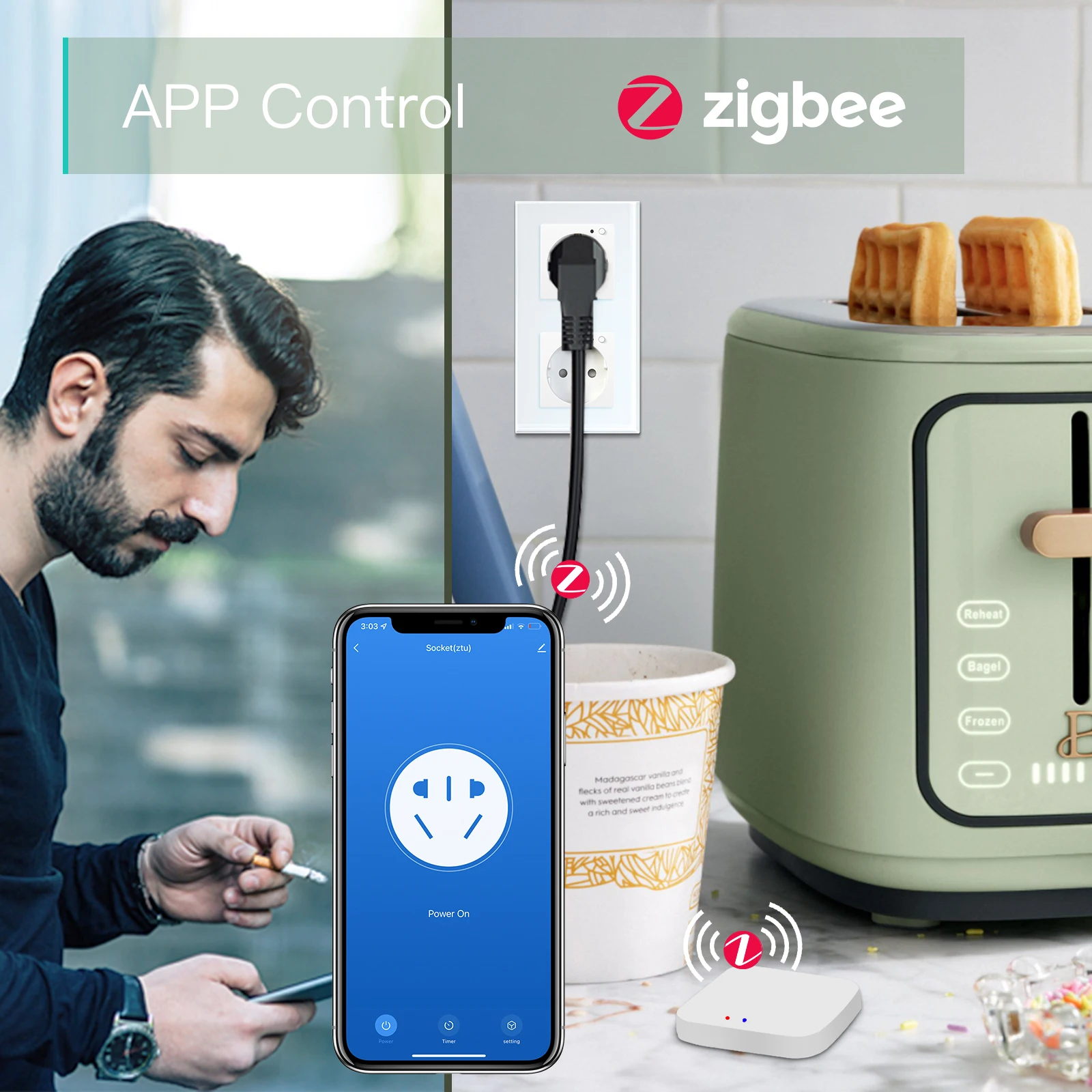 Розетка с двойной розеткой Zigbee 157 мм рамкой из хрустального стекла |
