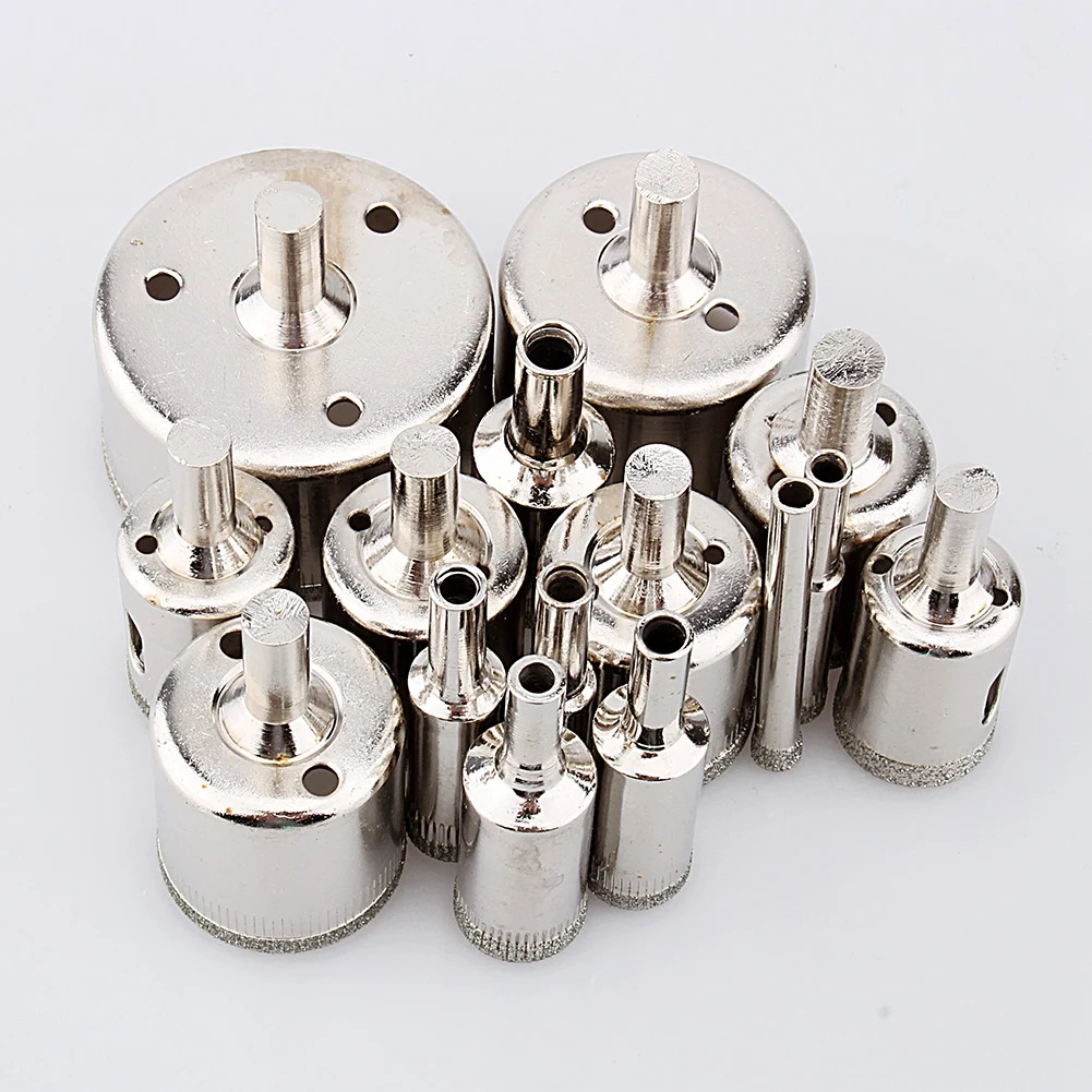 

15PCS 6-50MM Diamond Coated Hole Cutter Saw Drill Bit Opener Glass