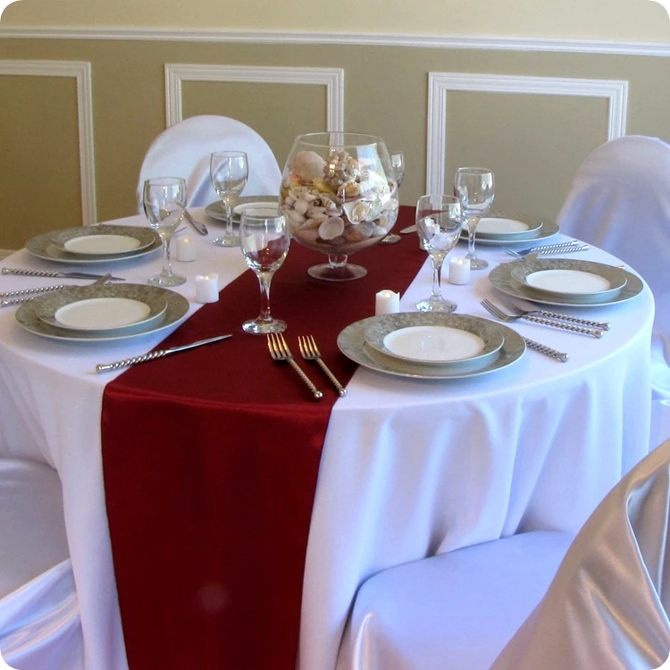 

30*275cm Satin Modern Table Runner For Wedding Banquet Decoration Table Cover Tablecloth Accessories Art Dinner Camino de mesa