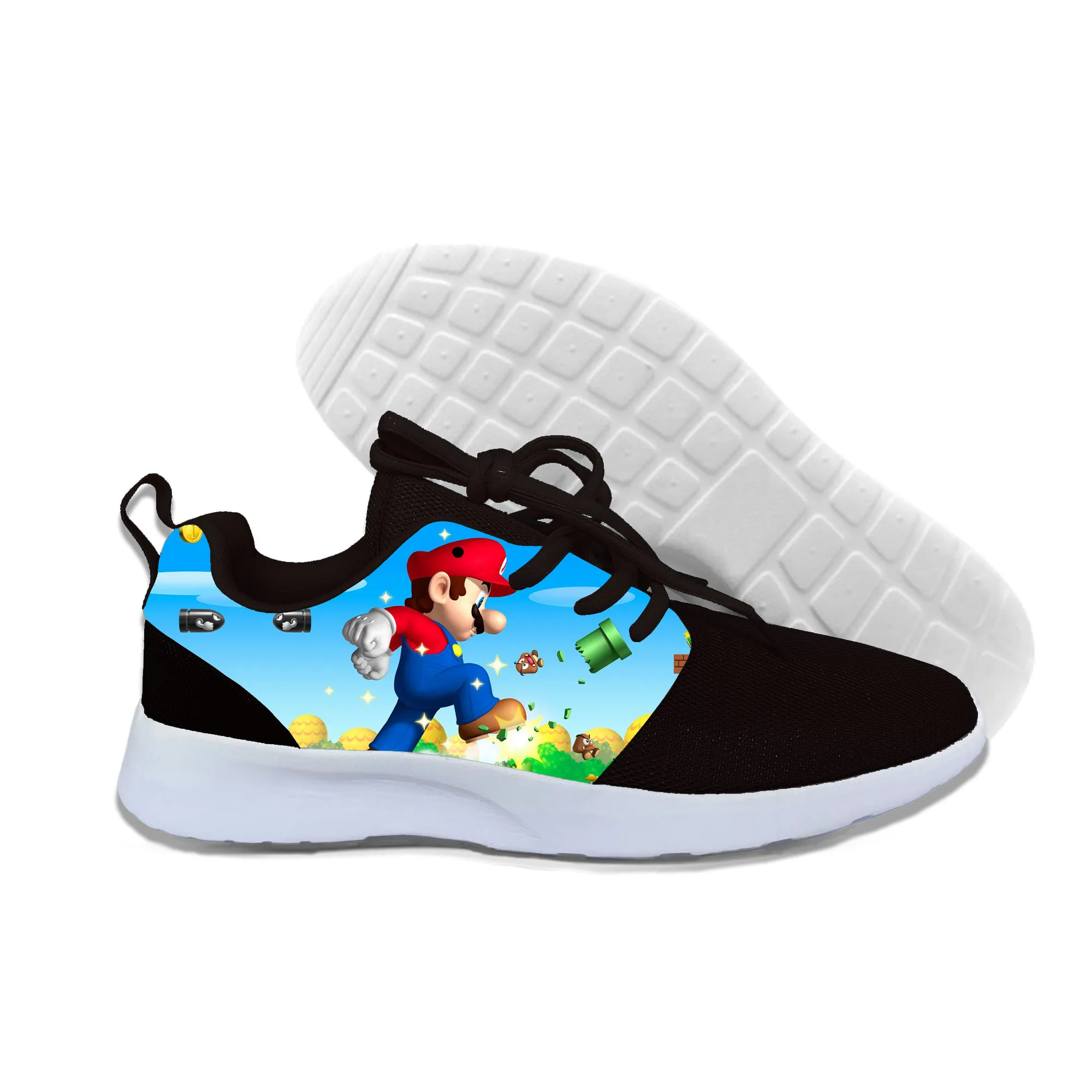 Новинка 2019 года удобные легкие кроссовки с 3D принтом Креативные мужские Mario/wo
