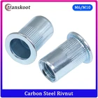 20 шт. M3 M4 M5 M6 M8 M10 M12 из углеродистой стали Rivnut, плоская головка, заклепки с резьбой вставка, гайка с заклепками