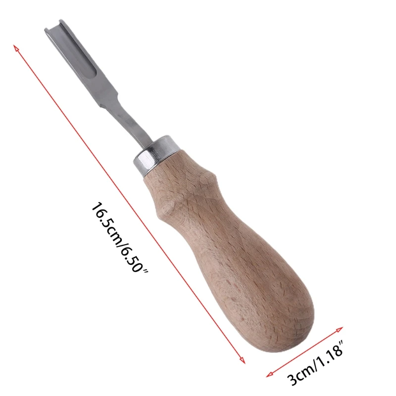 

Oblique Blade Wood Handle Leather Edge Skiving Beveler Craft Leather Edge Cutter Trimmer Skiving Tool Leather Carving DIY Practi