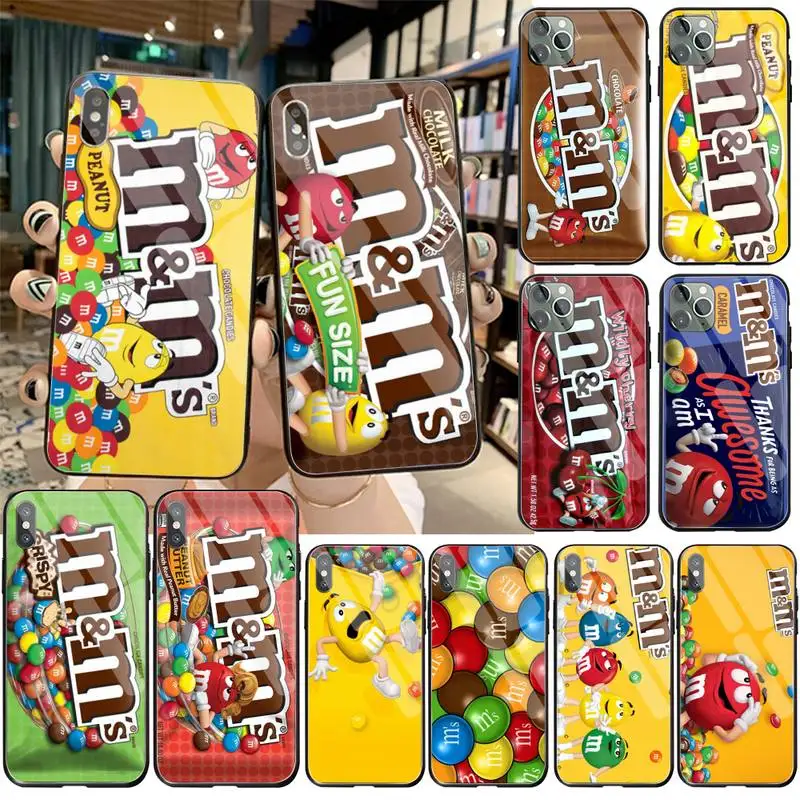 MM M & Ms Chocolate Box черный TPU мягкий чехол для телефона закаленное стекло iPhone 11 Pro XR XS MAX
