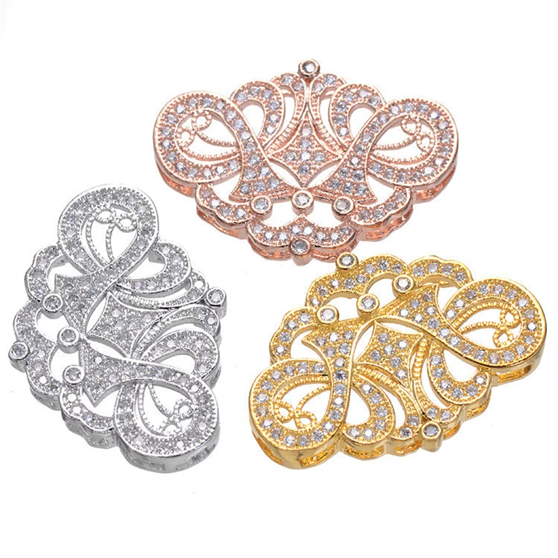 

1pc Korean Boutique Selling Micro Insert Connector Crown Zircon Jewelry Material DIY Clothing Copper Jewelry Accessories