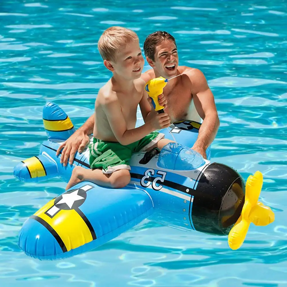 

New Summer Water Float Airplane Toy Durable Inflatable Ride-on Squirter Fighter Plane Water Toy For Children Over 3 Years Old