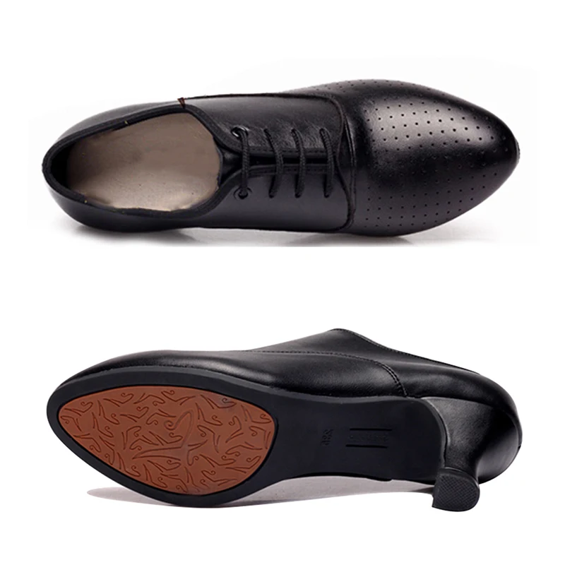 DKZSYIM Women Dance Shoes Latin Jazz Adult Ballroom Dancing Shoes Woman Black Teachers Training Modern Tango Dance Sneakers