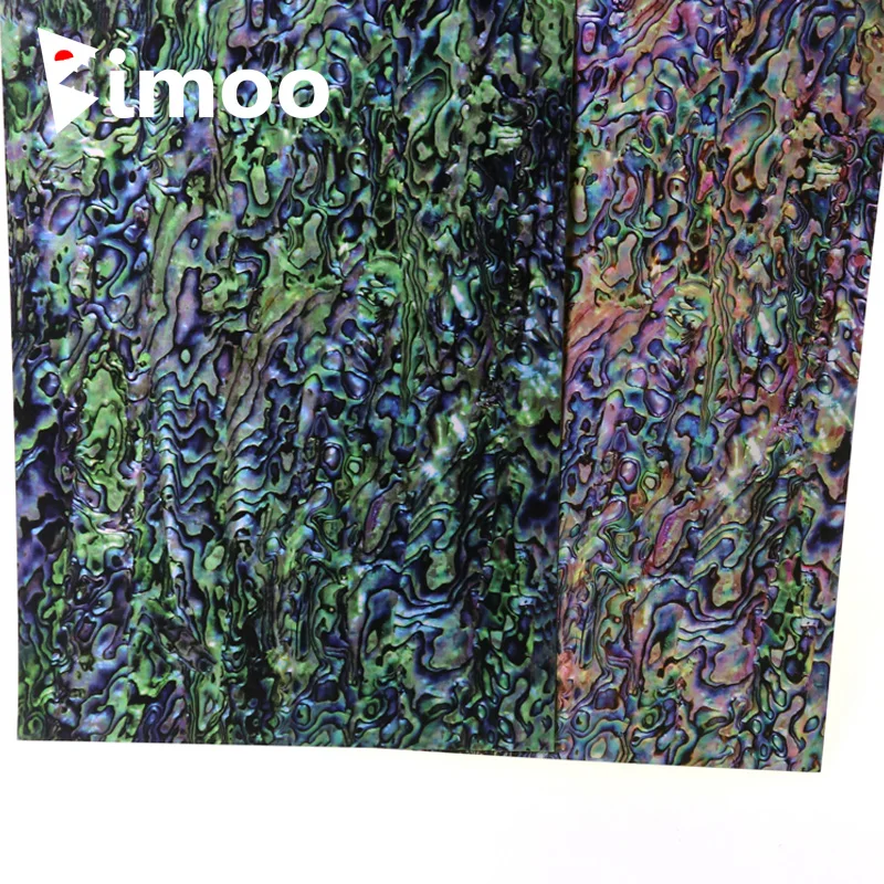 

Bimoo 2PCS 0.2mm Green Paua Coated Abalone Shell Enhanced Adhesive Veneer Sheet for Lure/Jig/Fishing Rod Crafts Decorating