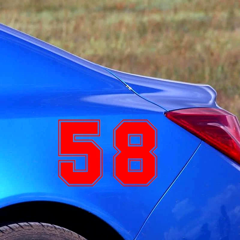 30070#наклейки на авто Цифра 58 водонепроницаемые наклейки машину наклейка для