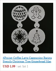 3 шт./компл. 2,8 дюймов Кофе латте трафарет для капучино для свадебного печенья Трафарет шаблона посыпать площадку тряпкой распылительная форма