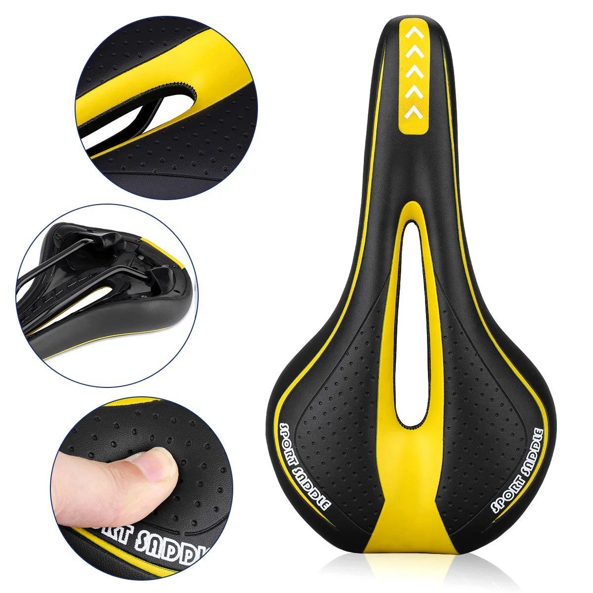 

Comfortable Bicycle Seat Saddle Breathable Soft Bike Seat Cushion With Central Relief Zone for Road Mountain Bike EDF88