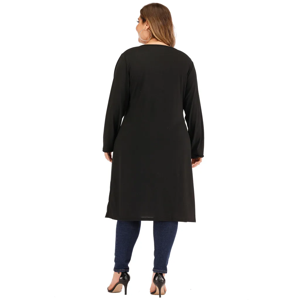 Женский зимний Повседневный пуловер с длинным рукавом большие размеры футболка