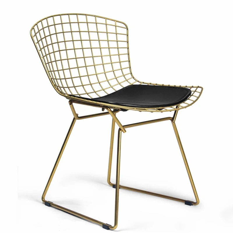 Европейский металлический стул современный минималистичный один обеденный