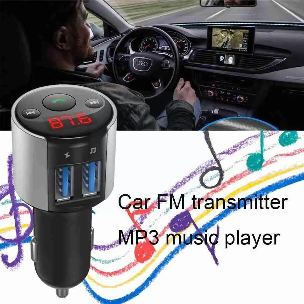 

Wireless Bluetooth 5.0 Car Fm Transmitter Mp3 Music Usb Adapter Car Dropshipping Handsfree Radio Charger Player Aux Kits Du S5c9
