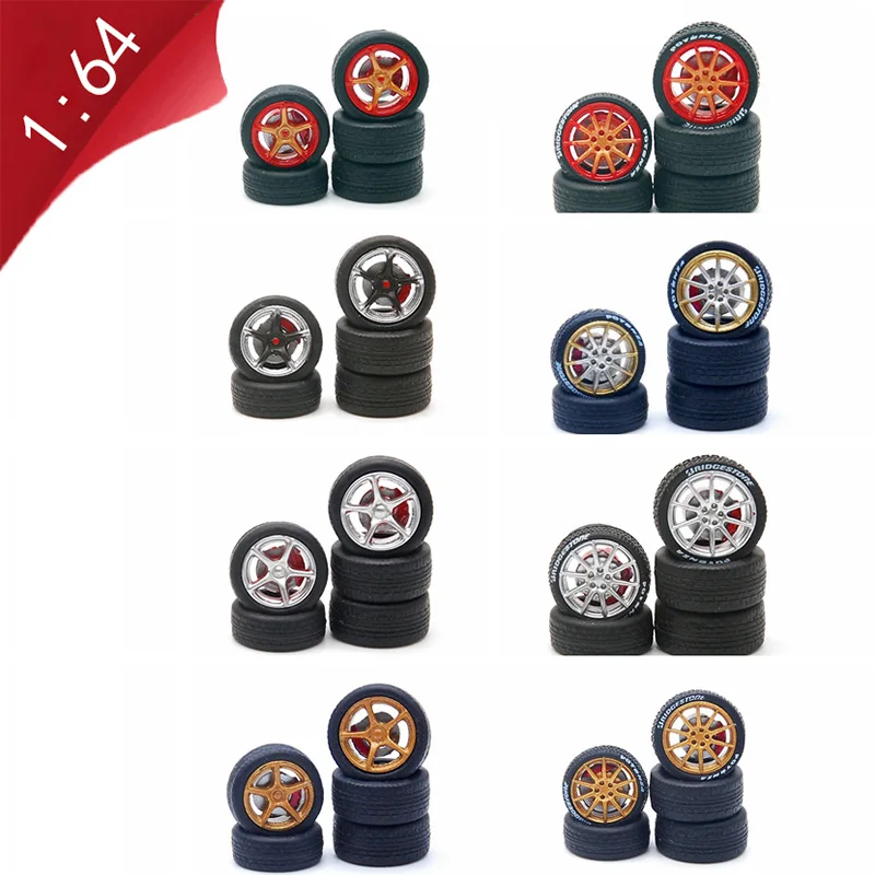 

for 1/64 Scale Refined simulation Car Model Universal Refit Series Wheel Trolley Retrofit Rubber Tire tyre gear Wheel models