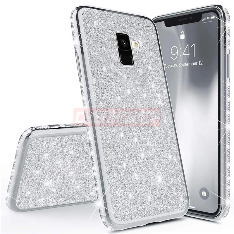 Силиконовый чехол со стразами для Samsung Galaxy A6 A90 J4/J6 S8 S10 Plus|Бамперы| |