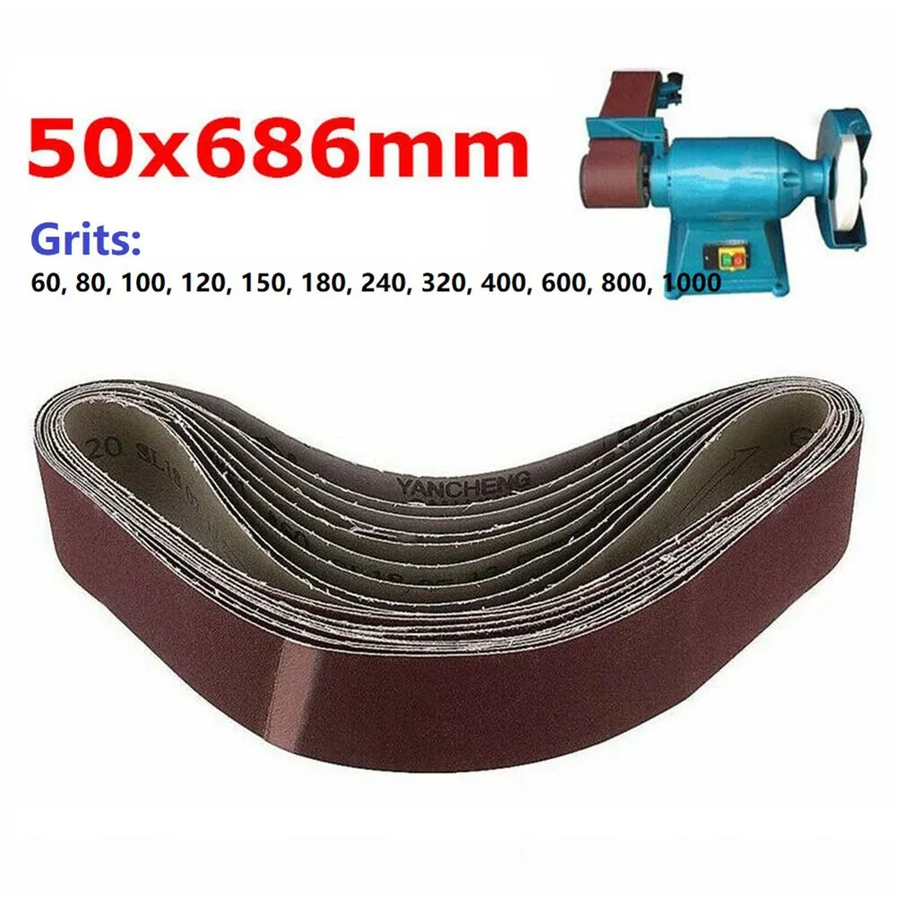 

1Pcs Sanding Belt Sander 686*50mm 60/120/240/320/400/600/800/1000 Grit Sandpaper Abrasive Bands Tool Wood Soft Metal Polishing
