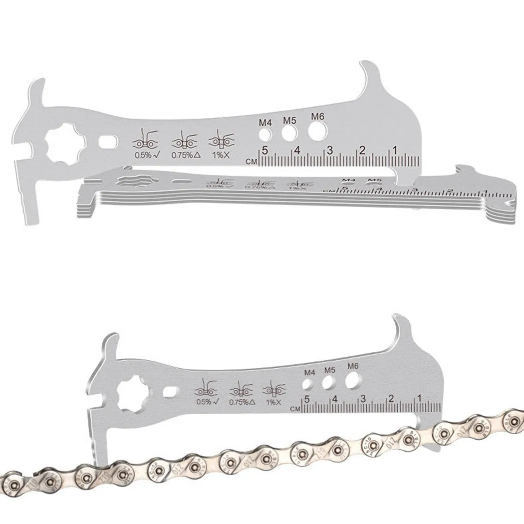 

Multifunction Bike Chain Wear Indicator Tool Cycle Chain Checke Gauge Repair Measure Stainless Steel Bicycle Repair Muti-tools
