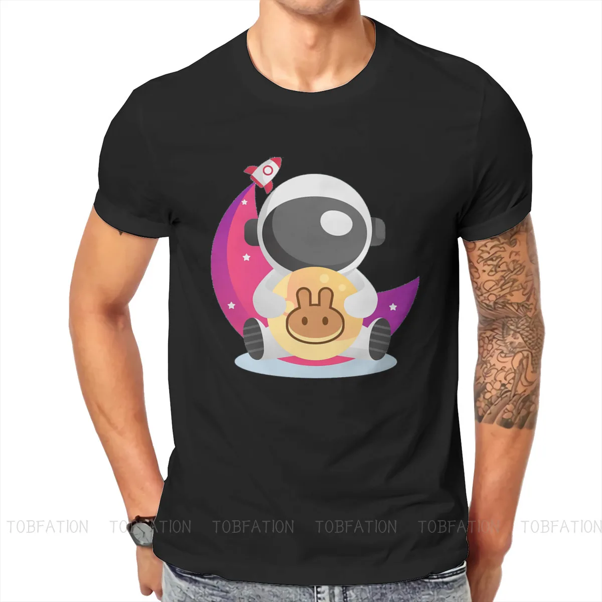 

Cryptocurrency Miner PancakeSwap to the Moon T Shirt Teenager Summer Big size Cotton Men's Clothes Harajuku O-Neck TShirt