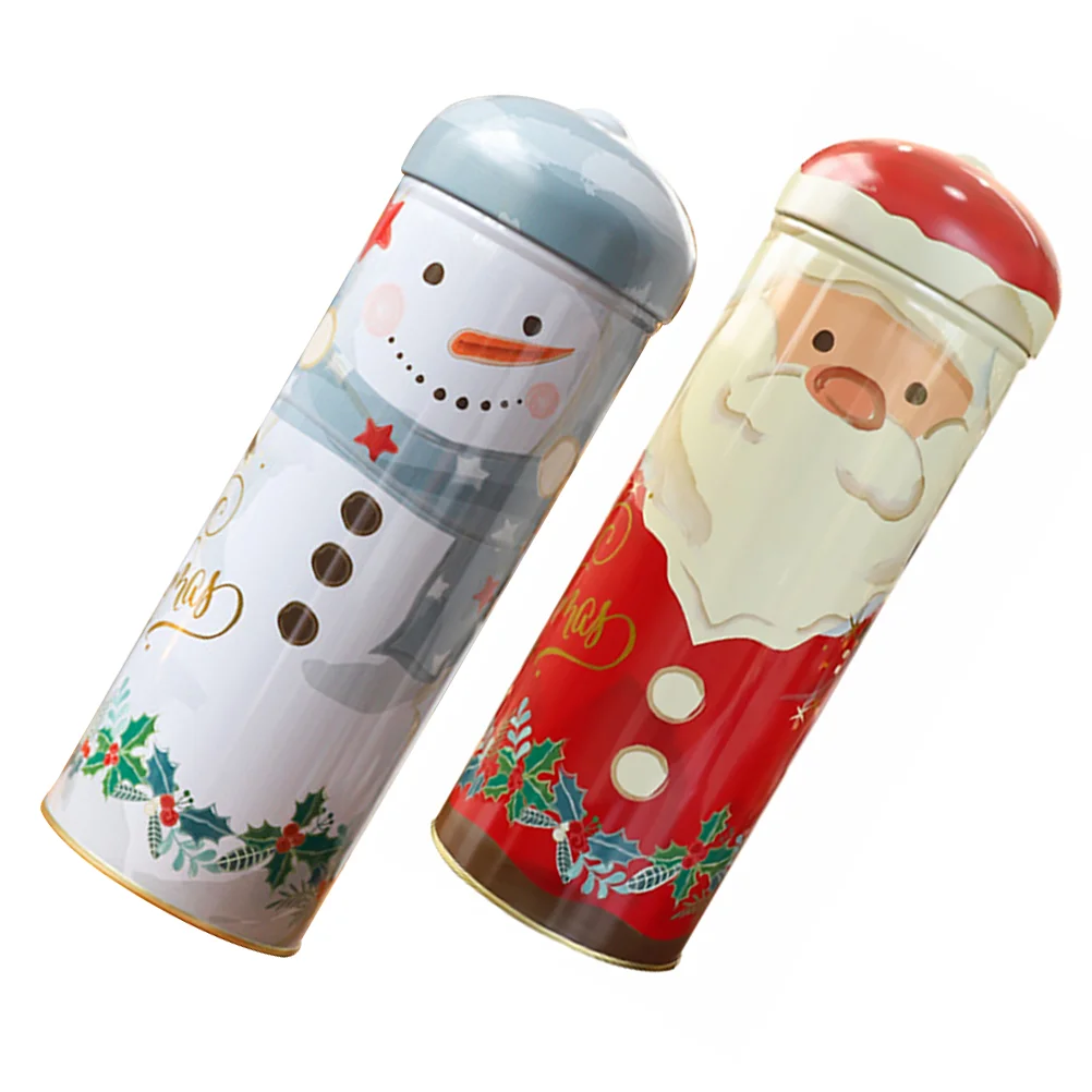 

2 шт. рождественские жестяные коробки, милые банки для хранения конфет, печенья, праздвечерние чные принадлежности